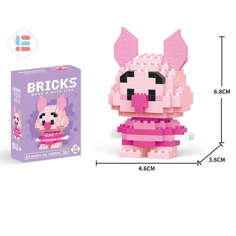 Disney Lilo Stitch Toys Building Blocks Pokeman Pikechu Lega Anime Cartoon Character Model Building Blocks Toy for Children Gift
