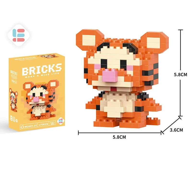 Disney Lilo Stitch Toys Building Blocks Pokeman Pikechu Lega Anime Cartoon Character Model Building Blocks Toy for Children Gift