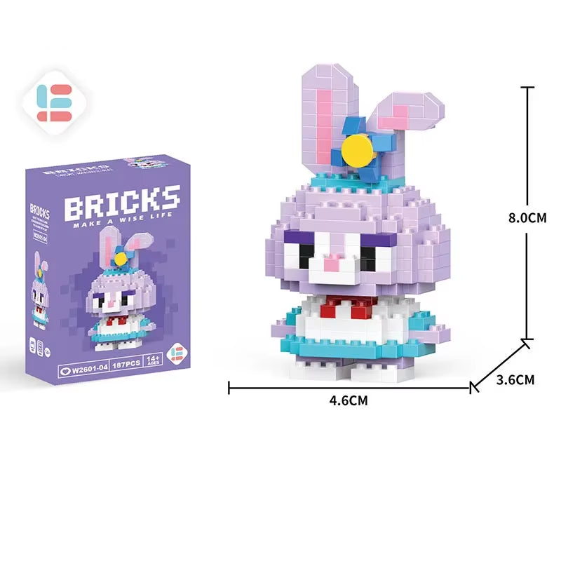 Disney Lilo Stitch Toys Building Blocks Pokeman Pikechu Lega Anime Cartoon Character Model Building Blocks Toy for Children Gift