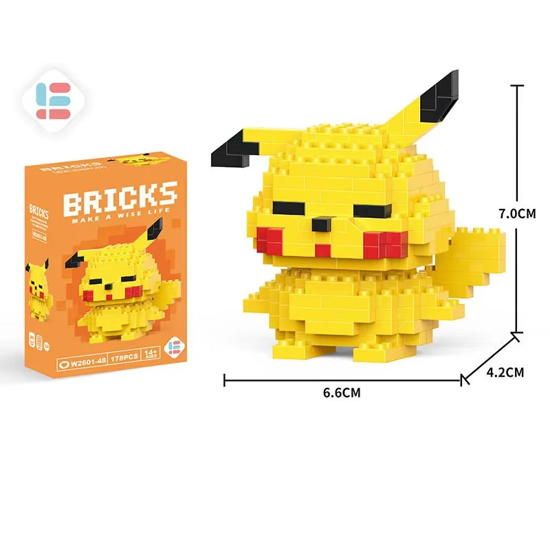 Disney Lilo Stitch Toys Building Blocks Pokeman Pikechu Lega Anime Cartoon Character Model Building Blocks Toy for Children Gift