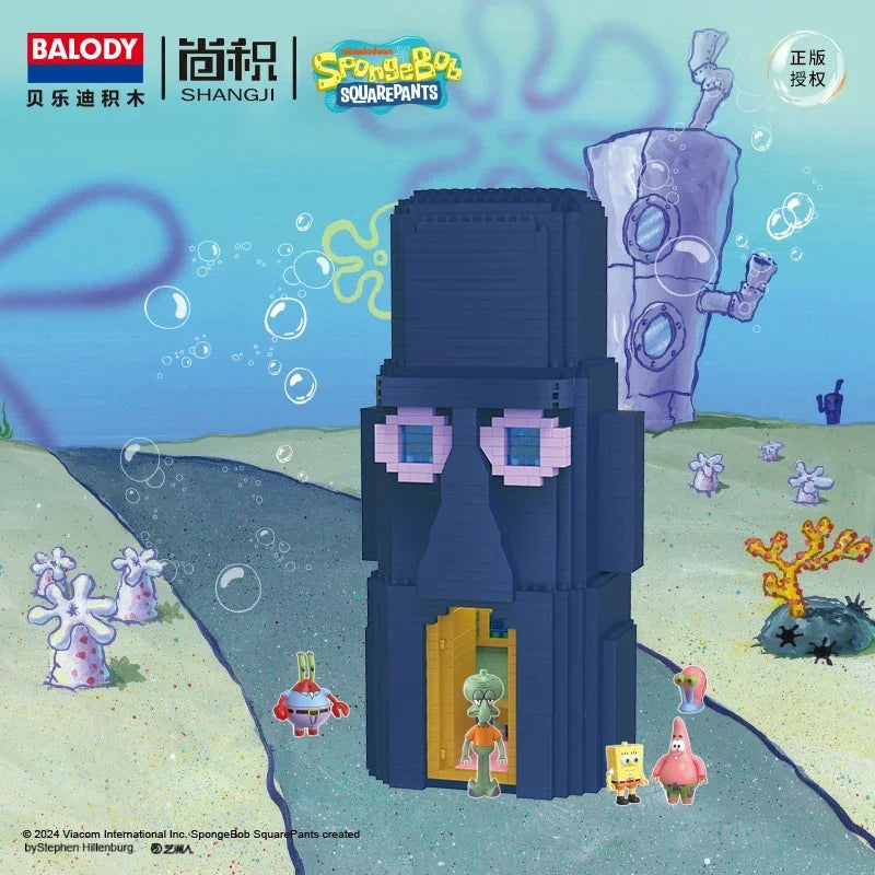Spongebob Squarepants Series Pineapple House Small Particle Building Blocks Street Scene Children'S Assembly Toy Gift Krab King