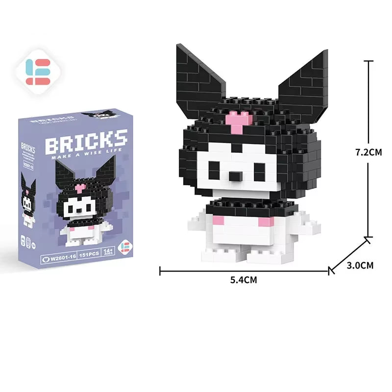 Disney Lilo Stitch Toys Building Blocks Pokeman Pikechu Lega Anime Cartoon Character Model Building Blocks Toy for Children Gift
