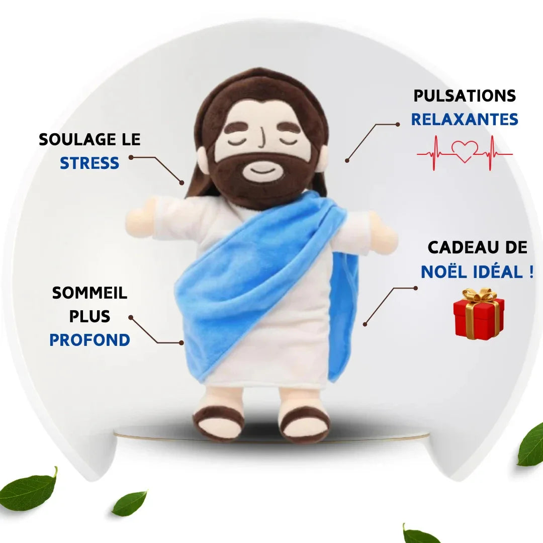 Breathing Jesus Plush Toys Baby Soothing Jesus Doll Four-Gear Adjustment Children Music Sleep Companion Christmas Gifts Light