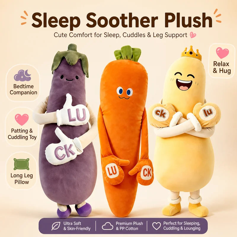 The Hugsies™ Fruit & Veggie Long Pillows – The Plush That Cuddles!