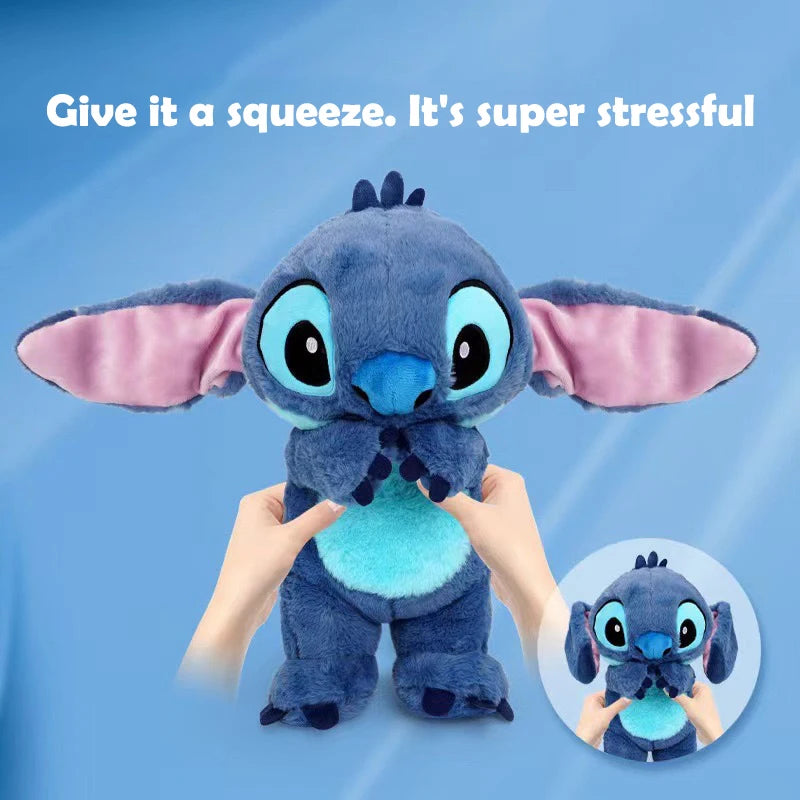 Stitch Plush Doll Breathing Light Baby Sleep Toy Move Their Ears and Glows and Breathes Child Soothes Two Colour Plush Kids Gift