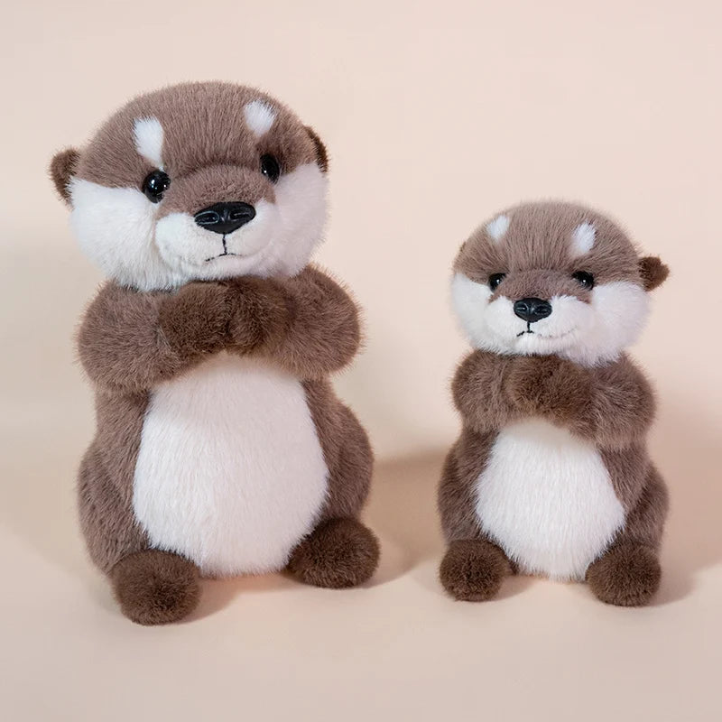 Handmade 10/14 Inch Cute Otter Plush Toy Cartoon Sea Animal Stuffed Doll Home Decor Birthday Gift