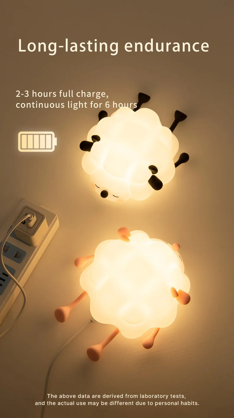 Adorable Sheep Night Light – Soft Silicone Lamp for Kids & Toddlers