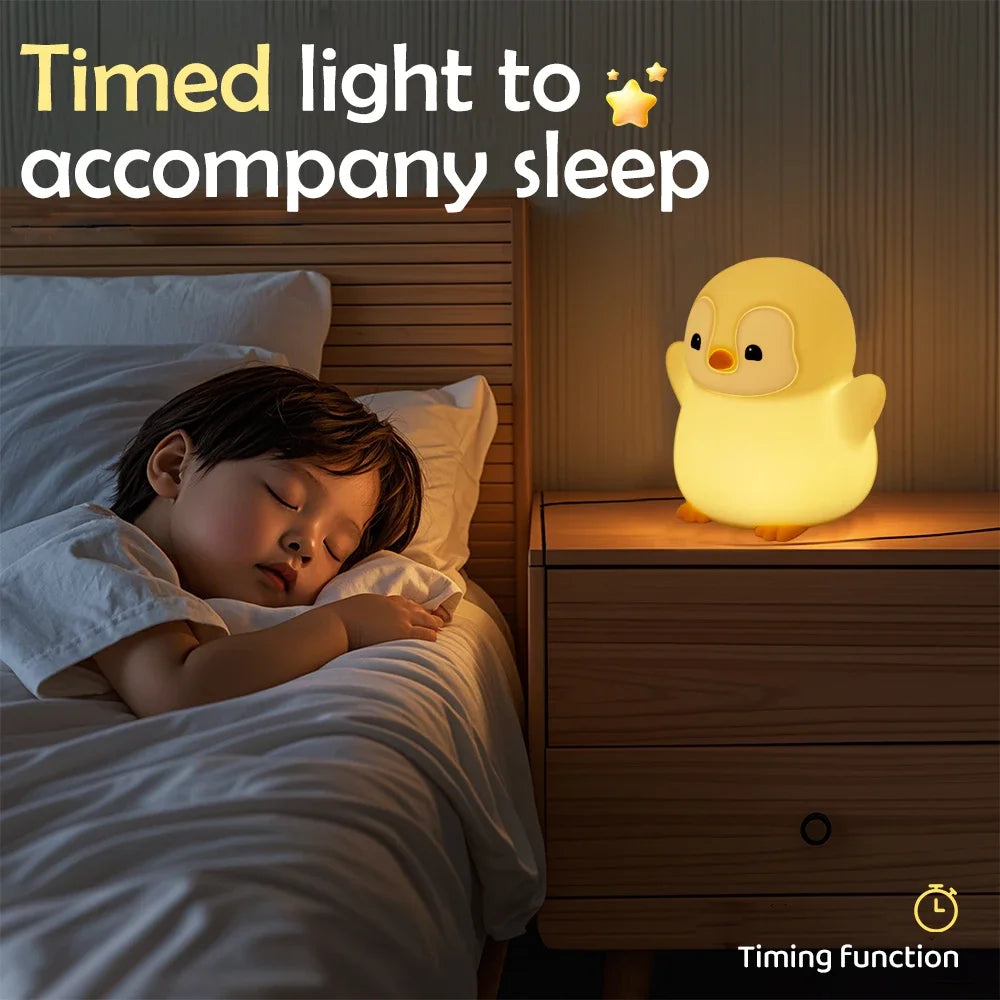 Novelty Penguin Nursery Night Light | Rechargeable Sleeping Lamp for Kids & Toddlers
