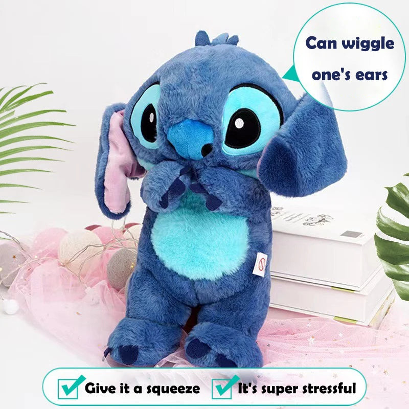 Stitch Plush Doll Breathing Light Baby Sleep Toy Move Their Ears and Glows and Breathes Child Soothes Two Colour Plush Kids Gift