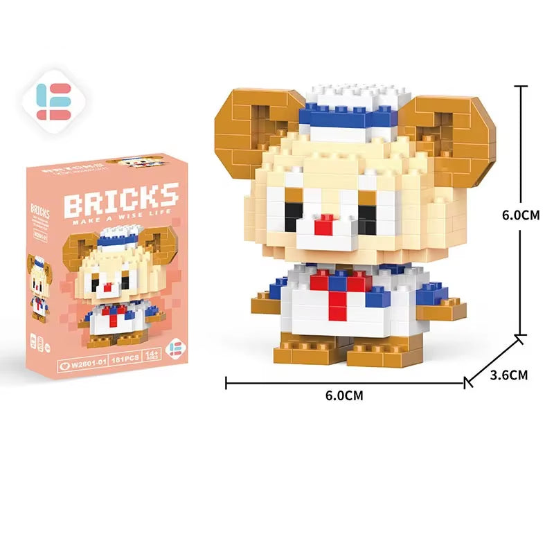 Disney Lilo Stitch Toys Building Blocks Pokeman Pikechu Lega Anime Cartoon Character Model Building Blocks Toy for Children Gift