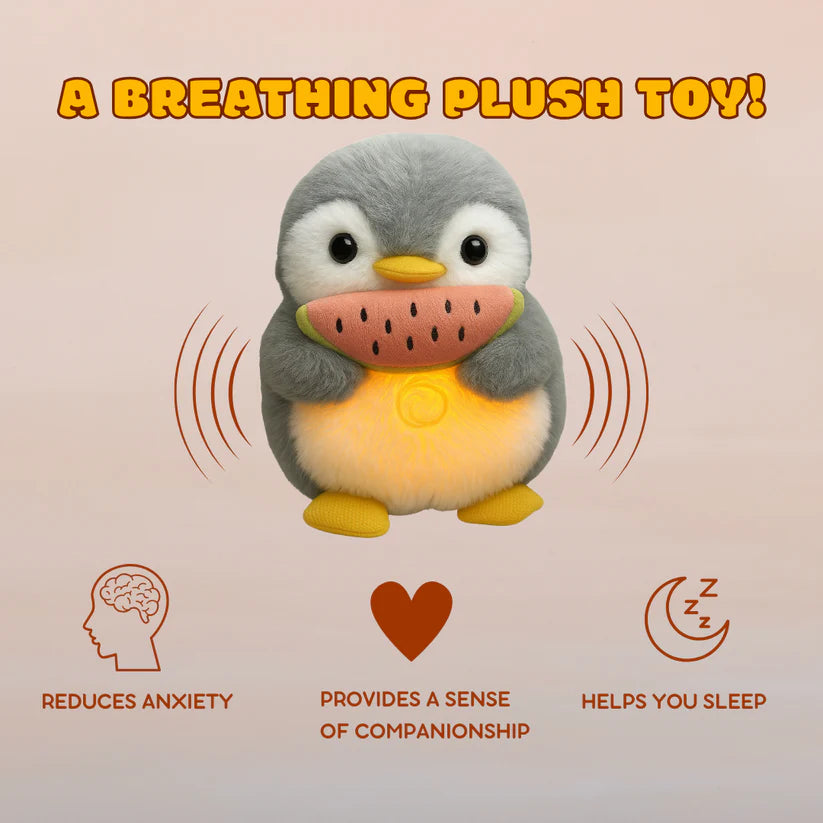 Key benefits of the Breathing Penguin Plush—reduces anxiety, supports better sleep, and offers comforting companionship for kids and adults.