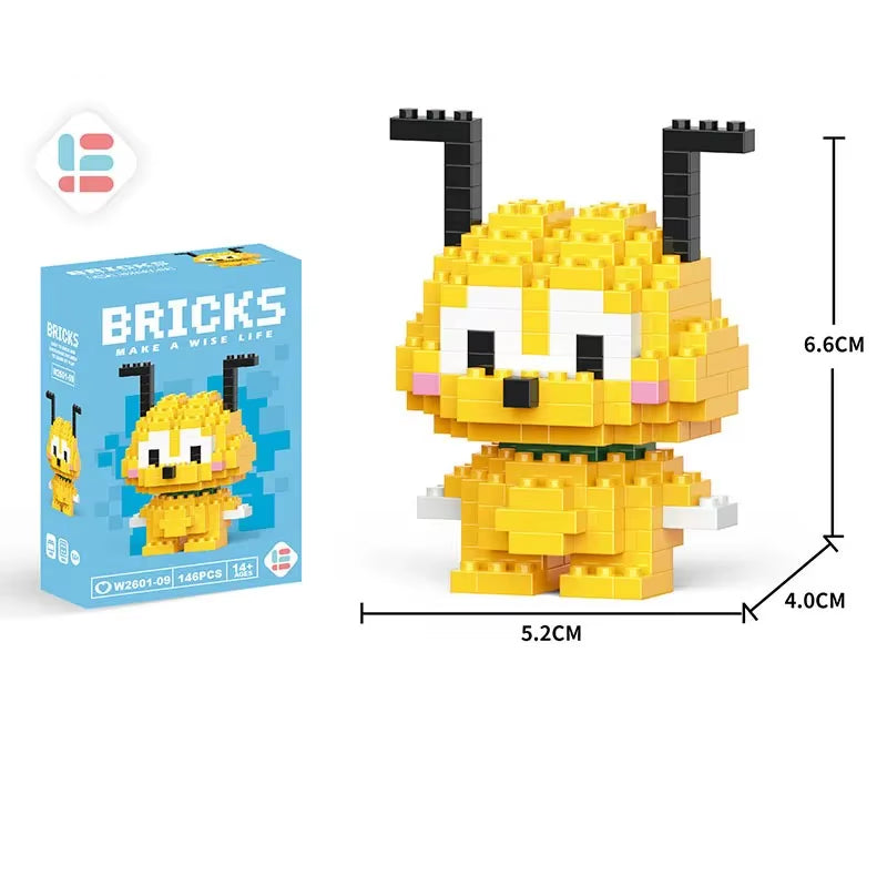 Disney Lilo Stitch Toys Building Blocks Pokeman Pikechu Lega Anime Cartoon Character Model Building Blocks Toy for Children Gift