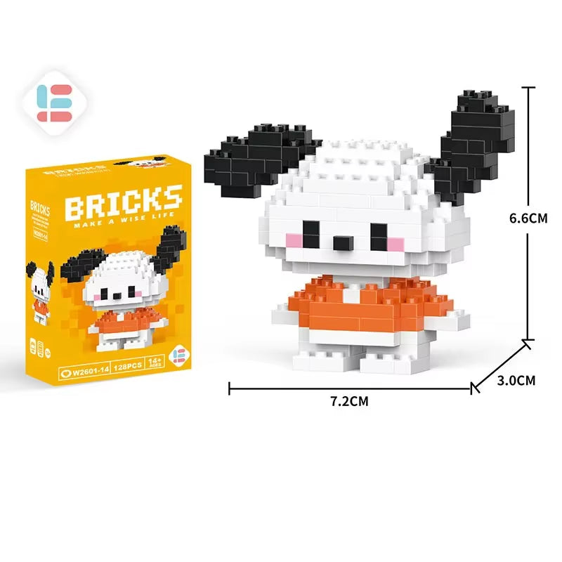 Disney Lilo Stitch Toys Building Blocks Pokeman Pikechu Lega Anime Cartoon Character Model Building Blocks Toy for Children Gift