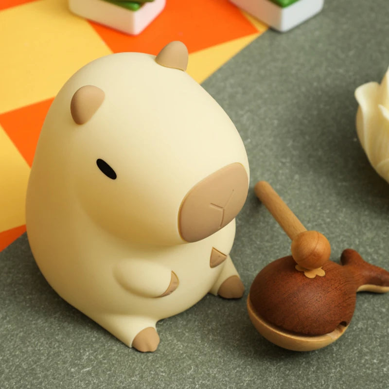 Capybara night lamp creating cozy atmosphere lighting