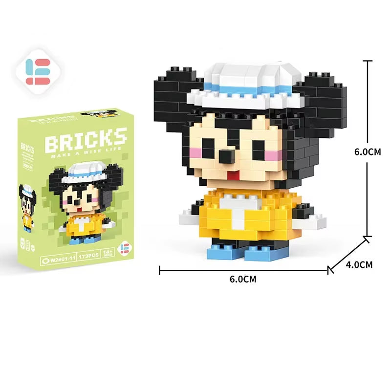 Disney Lilo Stitch Toys Building Blocks Pokeman Pikechu Lega Anime Cartoon Character Model Building Blocks Toy for Children Gift