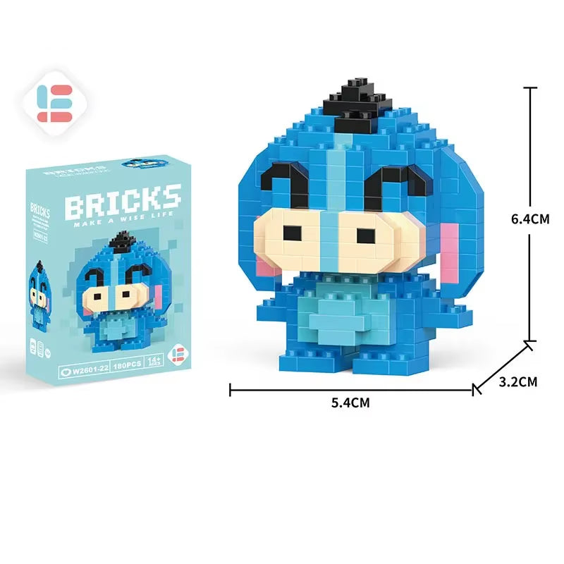 Disney Lilo Stitch Toys Building Blocks Pokeman Pikechu Lega Anime Cartoon Character Model Building Blocks Toy for Children Gift