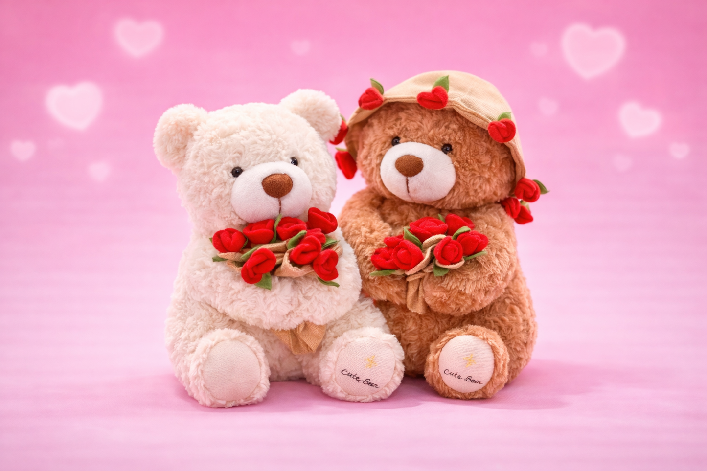 Rose bear plush styled for Valentine’s Day as an alternative to flowers