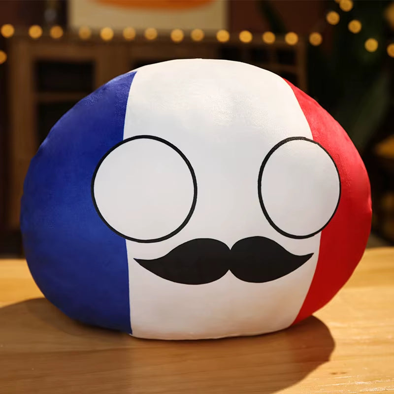 Cute Country Ball Plushies Polandball Pendant 10Cm 30Cm 40Cm 50Cm Country Flag Balls Countryball Stuffed Doll Christmas Gifts