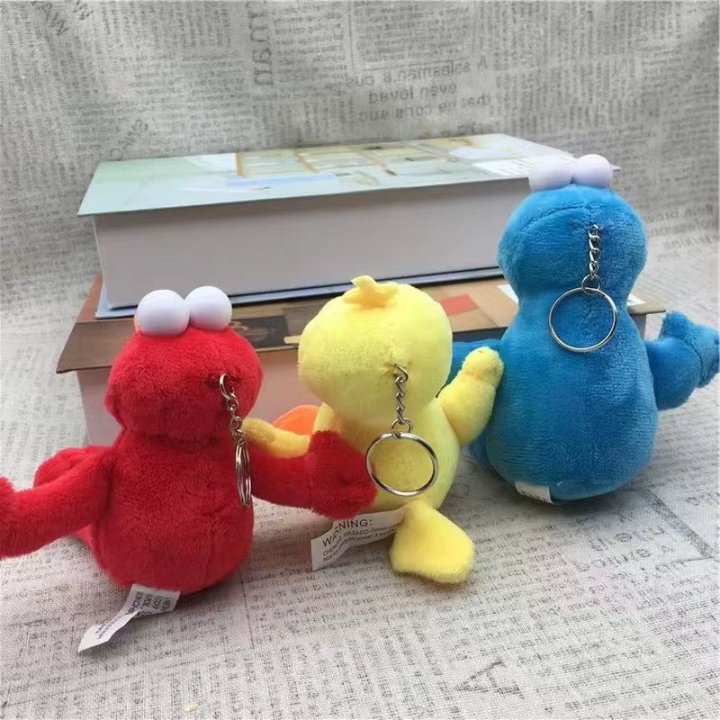 Enlightenment Cartoon Plush Keychain Cute ELMO Cookie Monster Schoolbag Pendant Big Bird Soft Stuff Accessories for Kid'S Gift