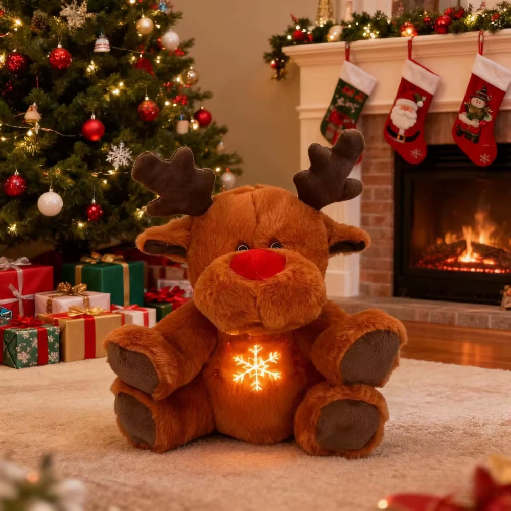 32cm moose plush toy shown with size measurement display