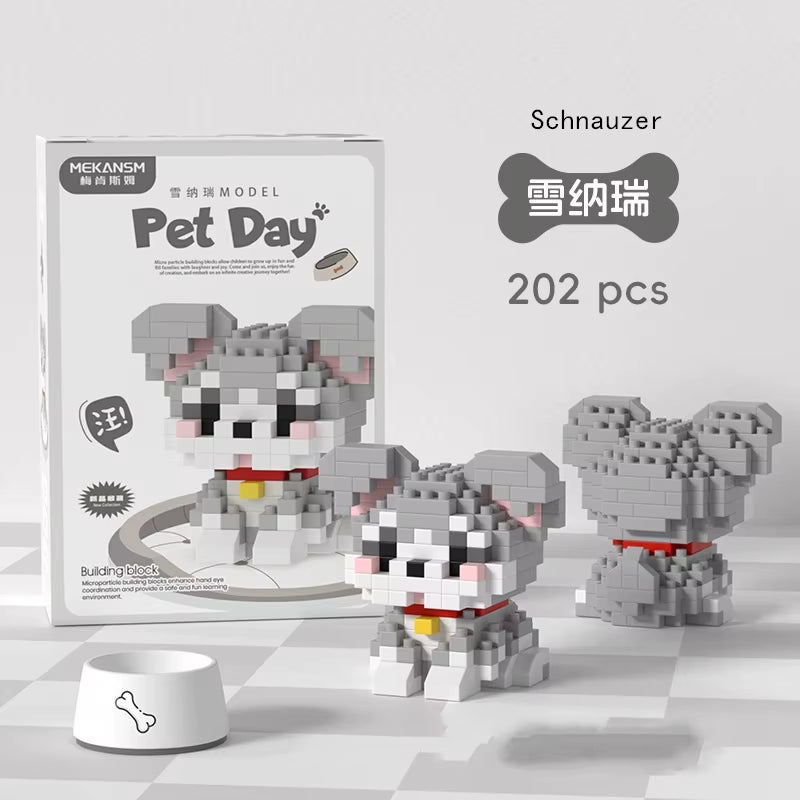 Mini Cute Pet Cat Series Cute Ragdoll Siamese Cat Brick Corgi Husky Small Micro Particle Children'S Dog Building Blocks Toys
