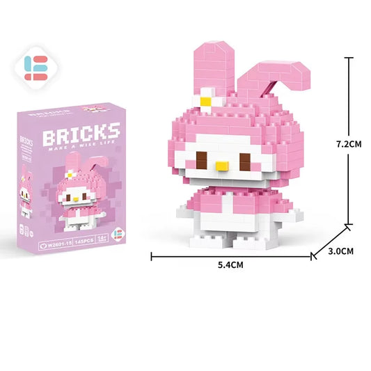 Disney Lilo Stitch Toys Building Blocks Pokeman Pikechu Lega Anime Cartoon Character Model Building Blocks Toy for Children Gift