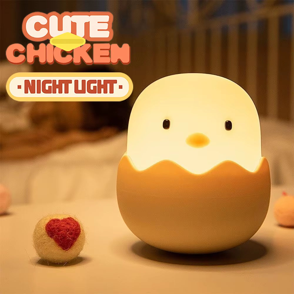 Duck Silicone Night Light for Children with Timer Usb Rechargeable Dimming Touch Lamp Sleeping Bedroom Cartoon Animal Decor Gift