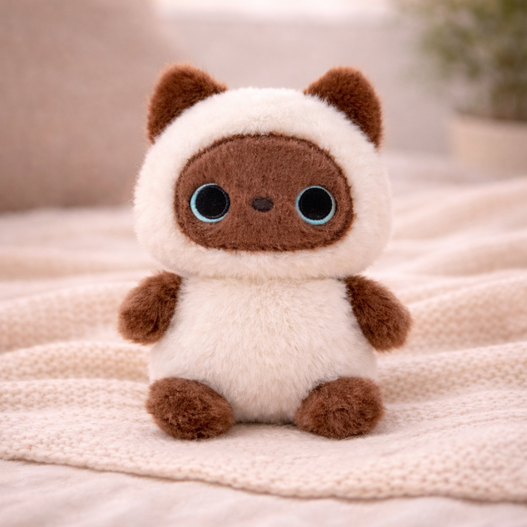 Plushkin Cat on a soft surface