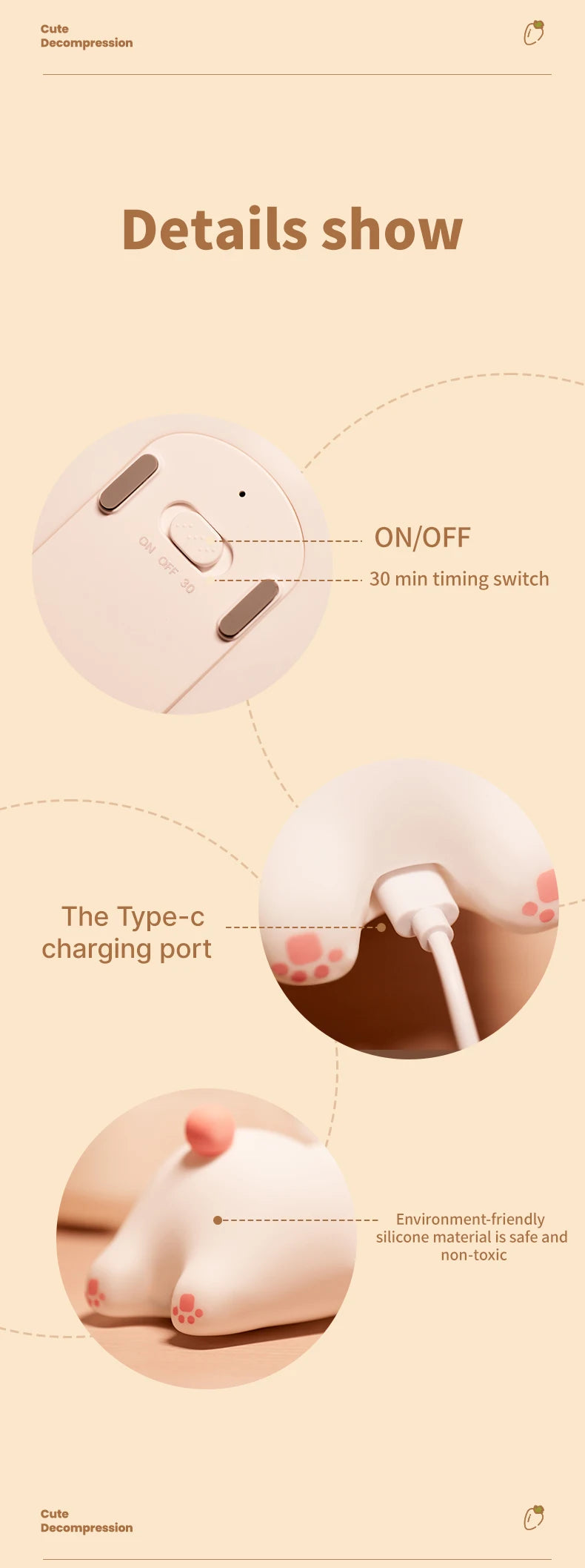 Cute Big Face Rabbit Night Light – Soft Silicone Touch Lamp for Kids & Bedroom Decor