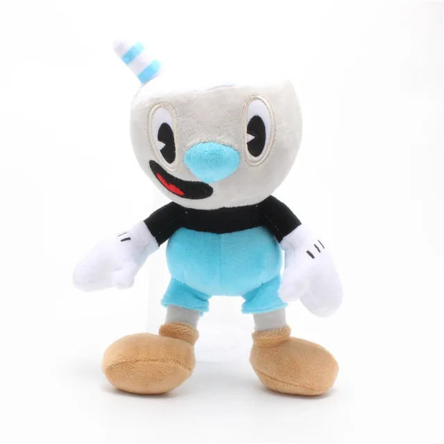 Cuphead & Mugman Plush Toys – 2-Piece 25cm Stuffed Doll Set