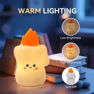 Rechargeable candle night light with timer for peaceful evenings