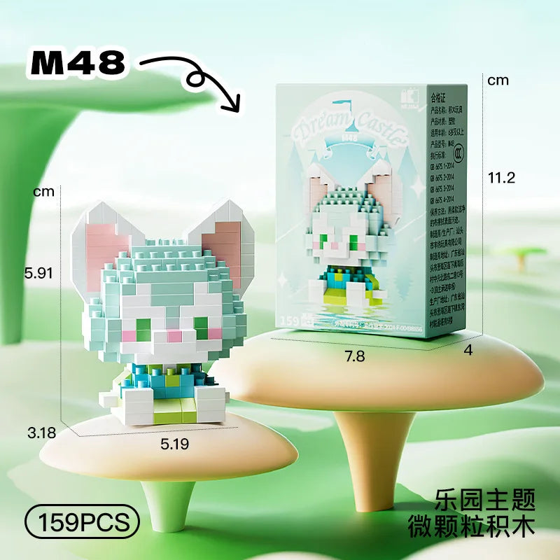 Disney Princess Series Building Blocks Snow White Belle Animal Model Small Particles Assembled DIY Puzzle Kids Birthday Gifts