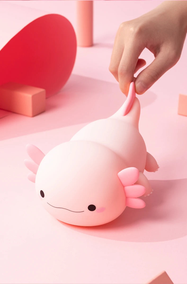 Valentine'S Day Axolotl Silicone Nursery Sleeping Lamp Touch Control Nightlights Gifts USB Rechargeable Table Lamp for Children