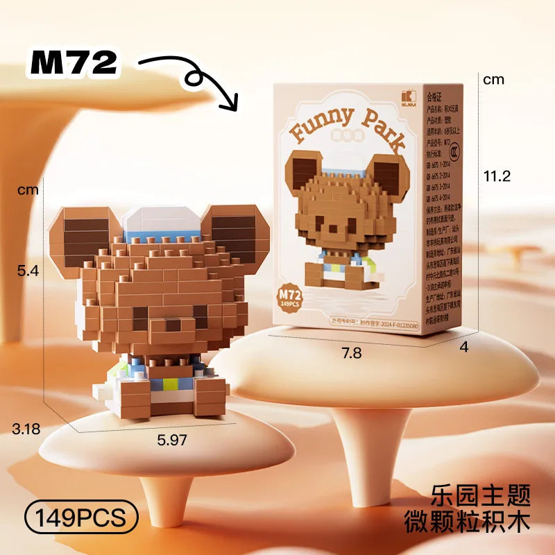 Disney Princess Series Building Blocks Snow White Belle Animal Model Small Particles Assembled DIY Puzzle Kids Birthday Gifts