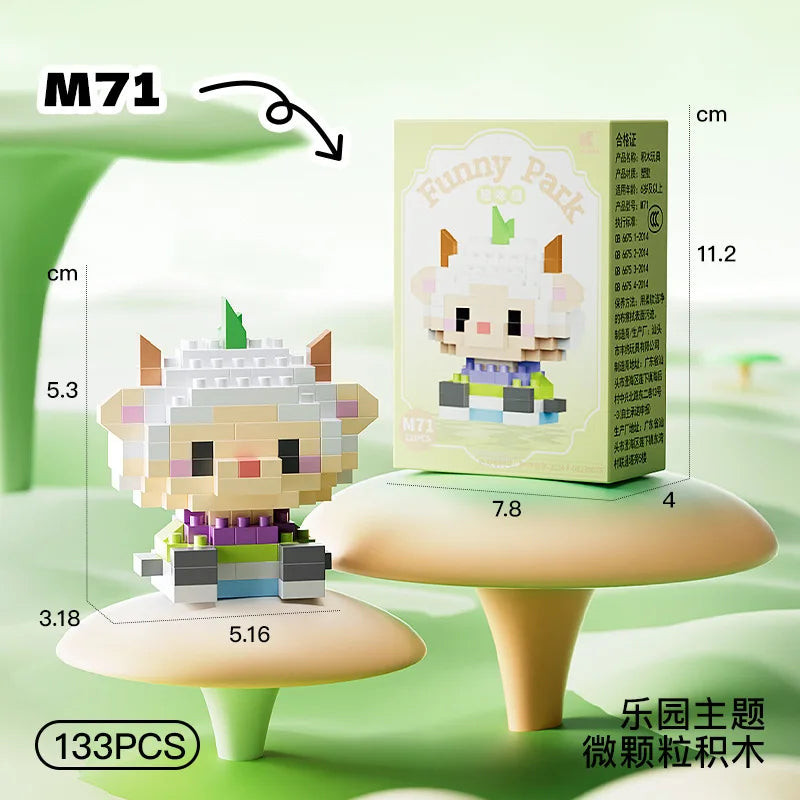 Disney Princess Series Building Blocks Snow White Belle Animal Model Small Particles Assembled DIY Puzzle Kids Birthday Gifts