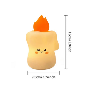 Touch-control candle night light shown as a warm ambient lamp