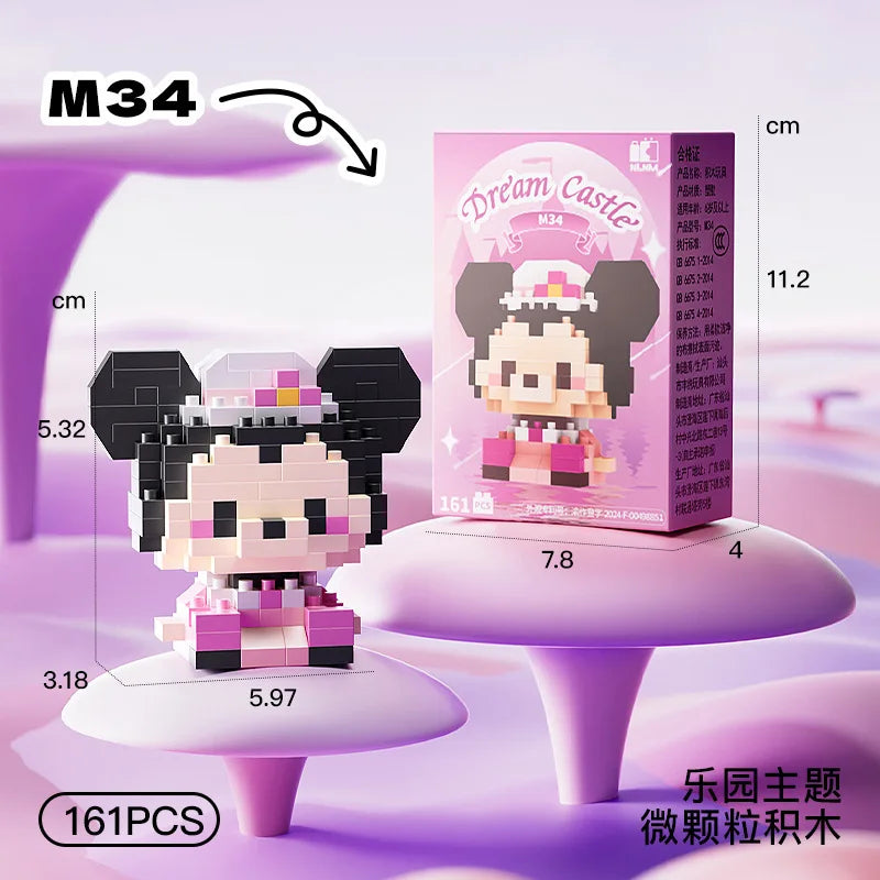 Disney Princess Series Building Blocks Snow White Belle Animal Model Small Particles Assembled DIY Puzzle Kids Birthday Gifts