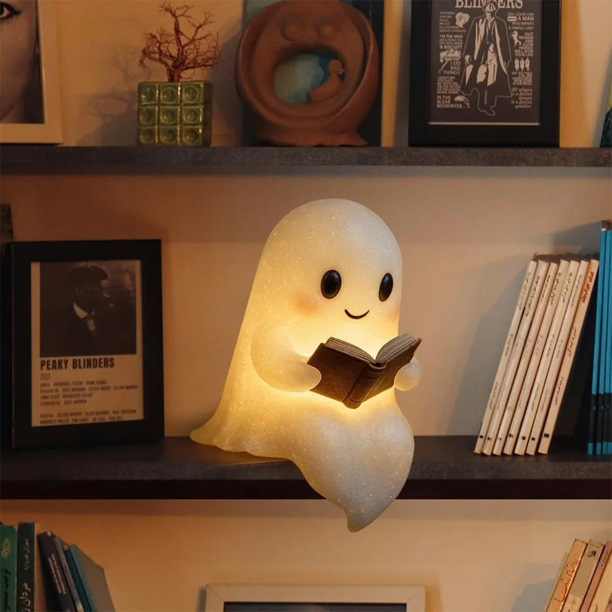 Ghost Night Light Halloween 3D LED Lamp | Cute Resin Cartoon Bedside Lamp for Kids