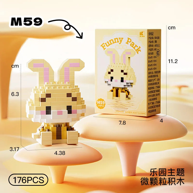 Disney Princess Series Building Blocks Snow White Belle Animal Model Small Particles Assembled DIY Puzzle Kids Birthday Gifts