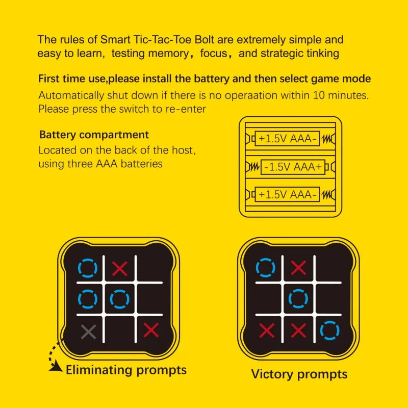 Multifunctional Tic Tac Toe Electronic Board Game Kids Educational Strategy Toyamily Interactive Brain Game for Parent Child Fun
