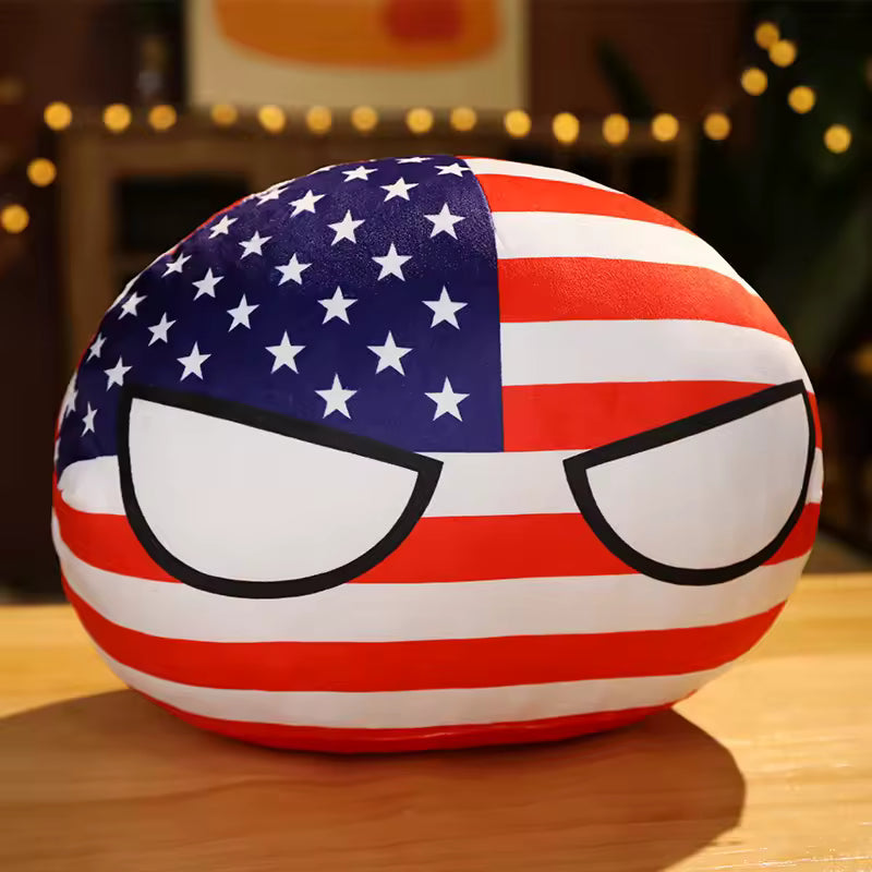 Cute Country Ball Plushies | Polandball Flag Pendant Stuffed Dolls - Perfect Christmas Gifts (10cm, 30cm, 40cm, 50cm)