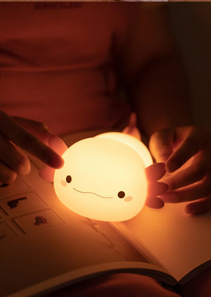 Valentine'S Day Axolotl Silicone Nursery Sleeping Lamp Touch Control Nightlights Gifts USB Rechargeable Table Lamp for Children