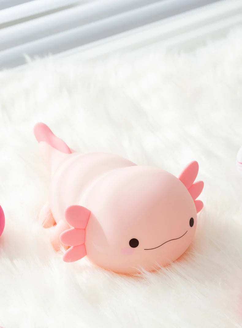 Valentine'S Day Axolotl Silicone Nursery Sleeping Lamp Touch Control Nightlights Gifts USB Rechargeable Table Lamp for Children
