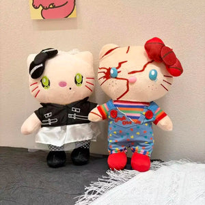 Sanrio Gothic Hello Kitty Plush – 23cm Suture Stitched Doll