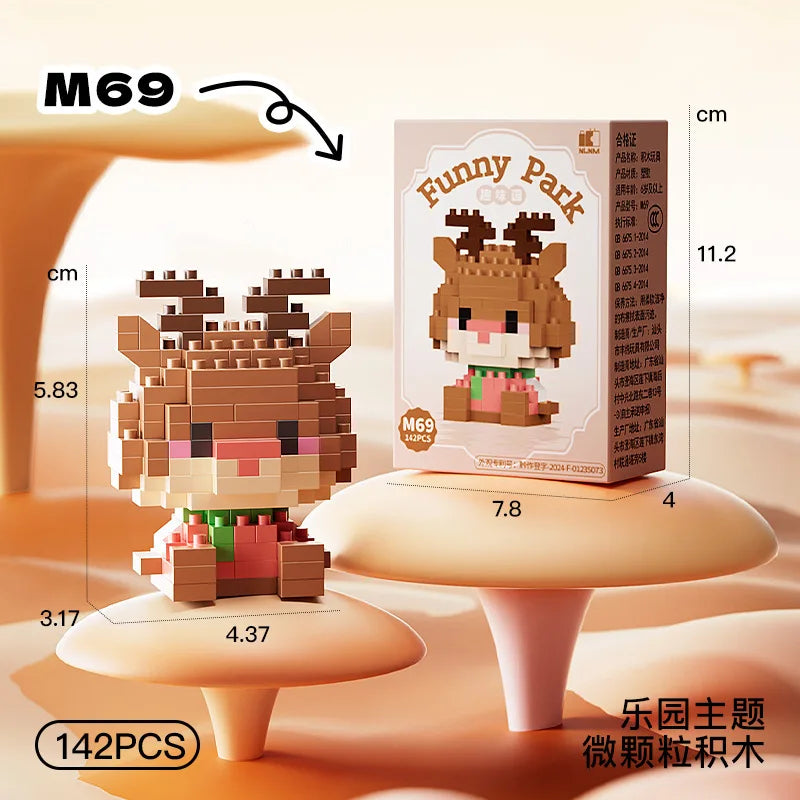 Disney Princess Series Building Blocks Snow White Belle Animal Model Small Particles Assembled DIY Puzzle Kids Birthday Gifts