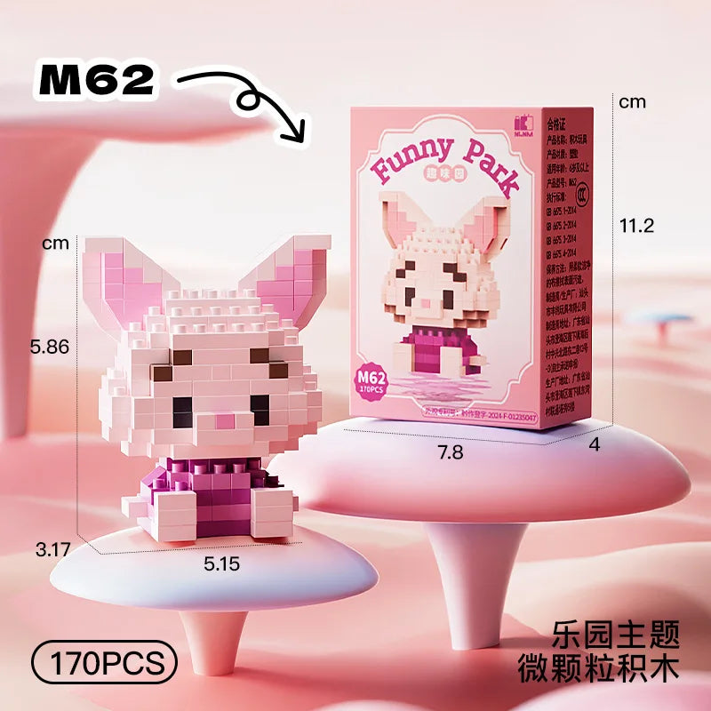 Disney Princess Series Building Blocks Snow White Belle Animal Model Small Particles Assembled DIY Puzzle Kids Birthday Gifts