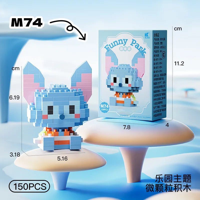 Disney Princess Series Building Blocks Snow White Belle Animal Model Small Particles Assembled DIY Puzzle Kids Birthday Gifts