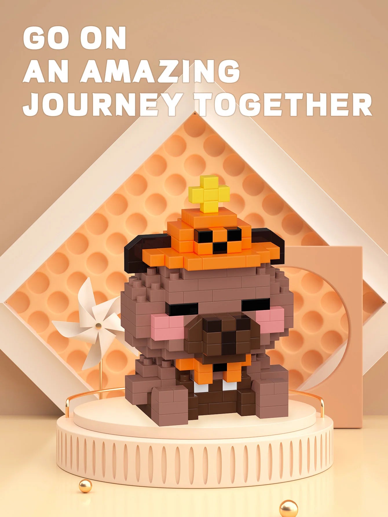 Giraffe Cartoon Doll Building Blocks | Fun &amp; Educational Puzzle Toy for Kids – Perfect Male and Female Gifts