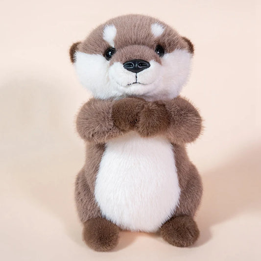 Handmade 10/14 Inch Cute Otter Plush Toy Cartoon Sea Animal Stuffed Doll Home Decor Birthday Gift