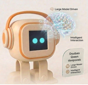 Smart AI robot toy displaying emoji-style animated expressions